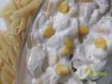 Recipe Chilled penne pasta and sweet corn salad