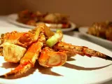 Recipe Alaskan king crab sauteed with ginger and scallions