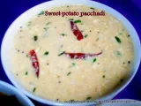 Recipe Sweet potato/ sihi genasu/ sakarai velli kazhangu pacchadi