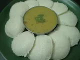 Recipe Idly and kadalai mavu chutney ( besan flour chutney /bombay chutney )