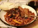 Recipe Lamb n vin: lamb shank braised in a whole bottle of wine