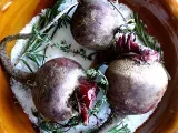 Recipe Salt roasted beets with goat cheese & toasted walnuts