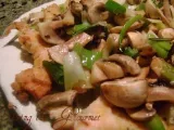 Recipe Turkey breast strips with sautéed scallions and mushrooms