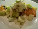 Recipe Black radish salad with jerusalem artichoke over cold salmon