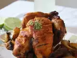 Recipe Indian style roasted chicken with minced-meat stuffing