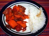 Recipe Teriyaki chicken with bell peppers and tomatoes
