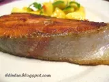 Recipe Pan grilled salmon steak with mango salad