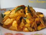 Recipe Potato chakkakuru mezhukkupuratti(stir fried jackfruit seeds and potatoes)