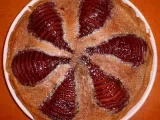 Recipe Pears poached in pomegranate frangipane tart