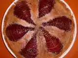 Recipe Pears poached in pomegranate frangipane tart