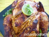 Recipe Roasted chicken stuffed with khushka/kuska/khusqa (biryani rice)