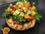 Recipe Chipotle salmon burgers with stone fruit salsa