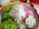 Recipe Khanom ray rai (rice thread with coconut meat)