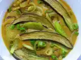 Recipe Eggplant and green tomato pottu kadalai kozhambu