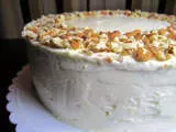 Recipe SMS: Sweet Almond Cake with Lemon Curd and Lemon Mascarpone Frosting