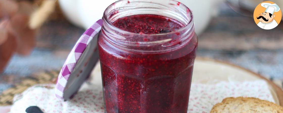 Healthy jam with berries and chia seeds