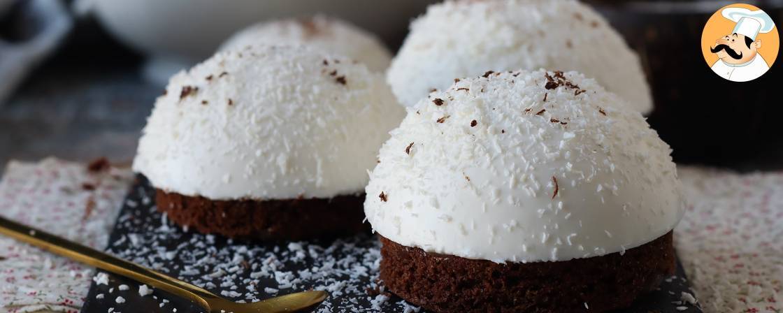 Chocolate and coconut dessert, melting and crunchy!