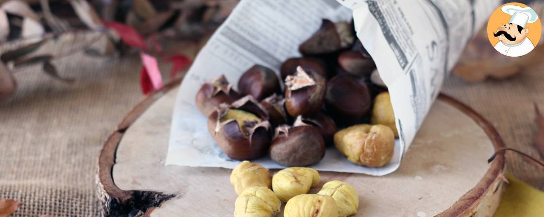 Chestnuts roasted in an air fryer