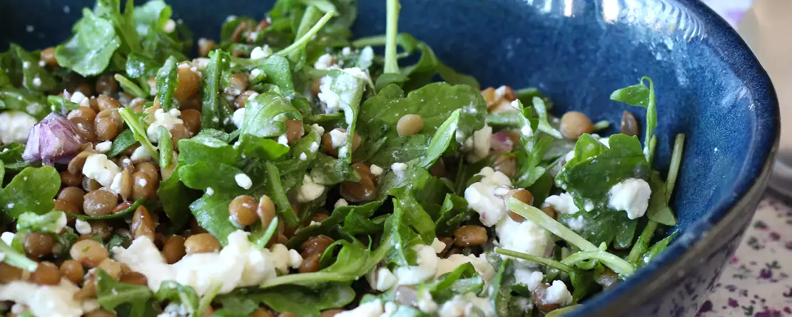 Quick and easy protein-packed lentil salad with cottage cheese