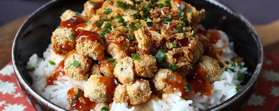 Tasty crousty with tofu, the vegetarian version