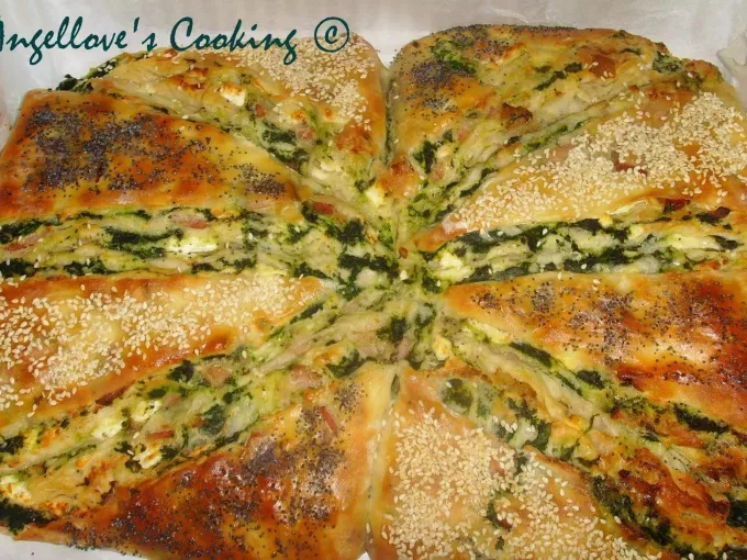 Bacon and spinach turkish bread (borek)