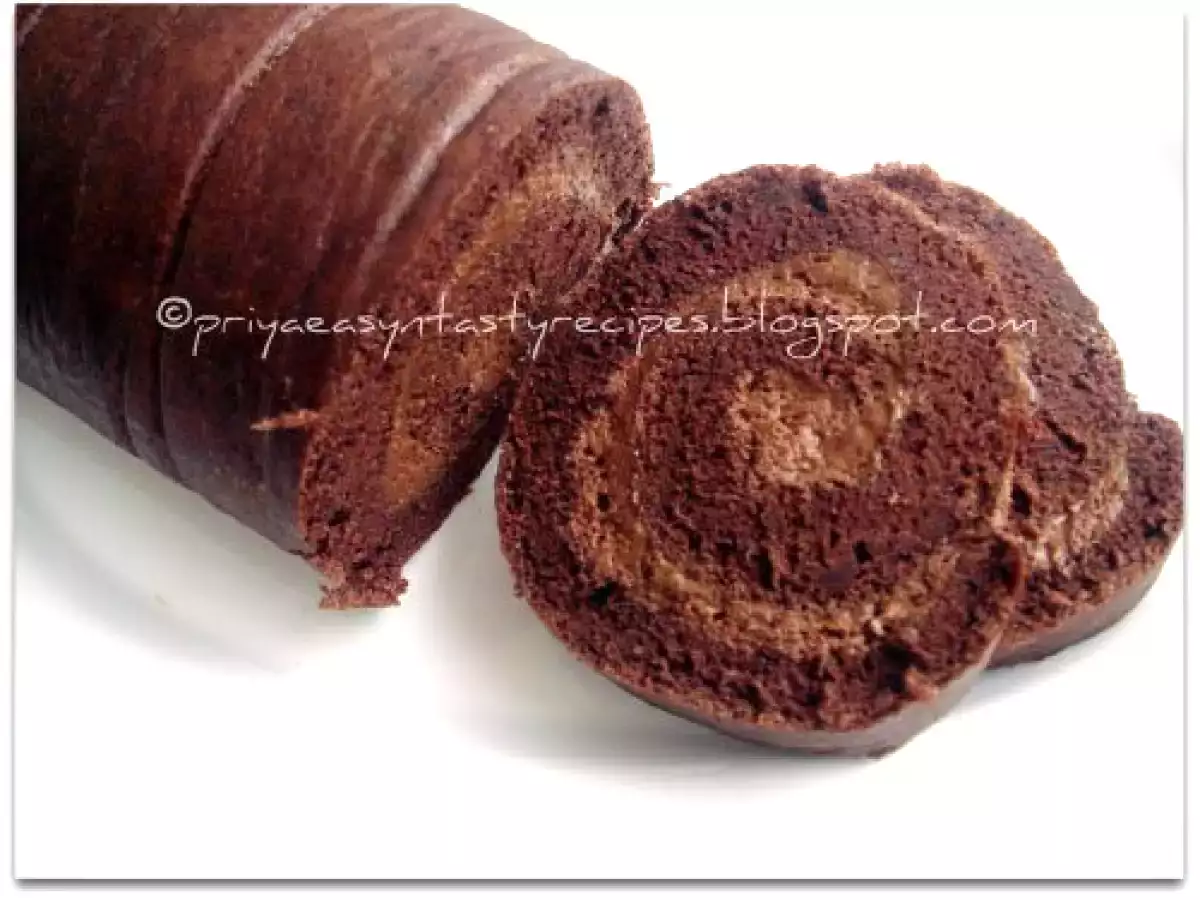 Recipe Chocolate mousse swiss roll