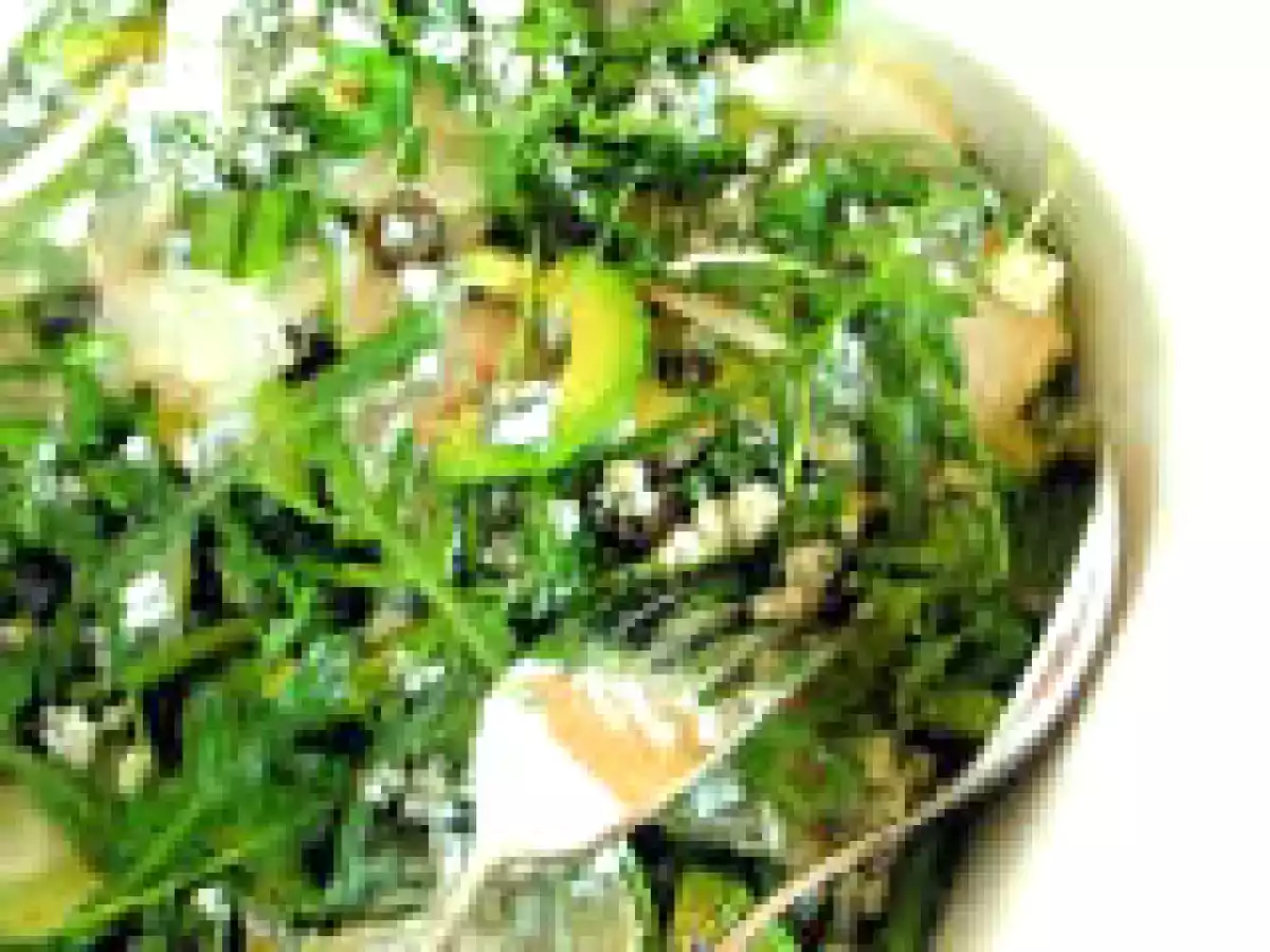 Green Bean Avocado Arugula Salad