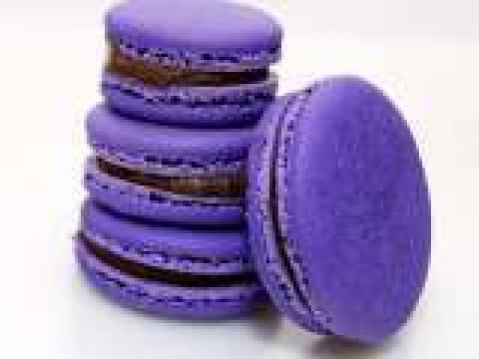 Lavender Macarons with Honey Dark Chocolate Ganache