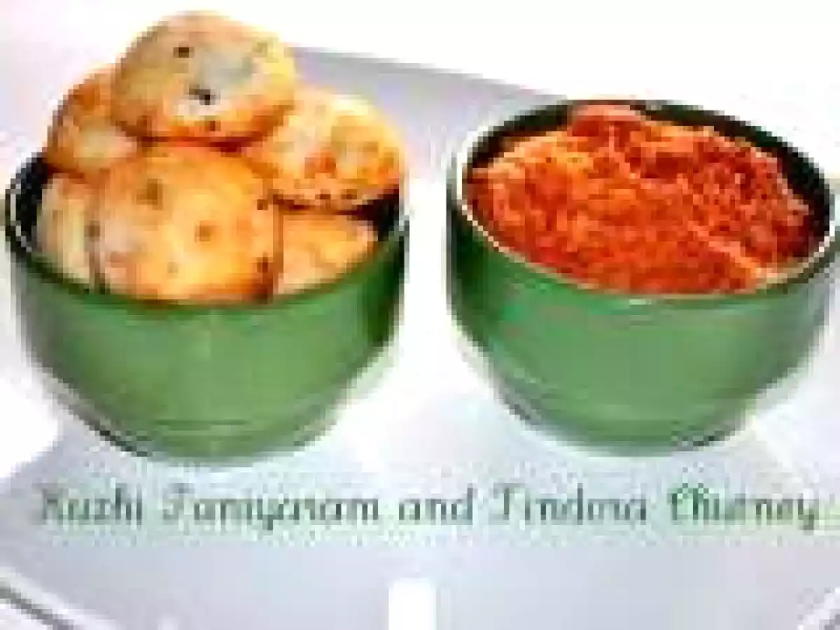 Kuzhi Paniyaram and Tindora Chutney