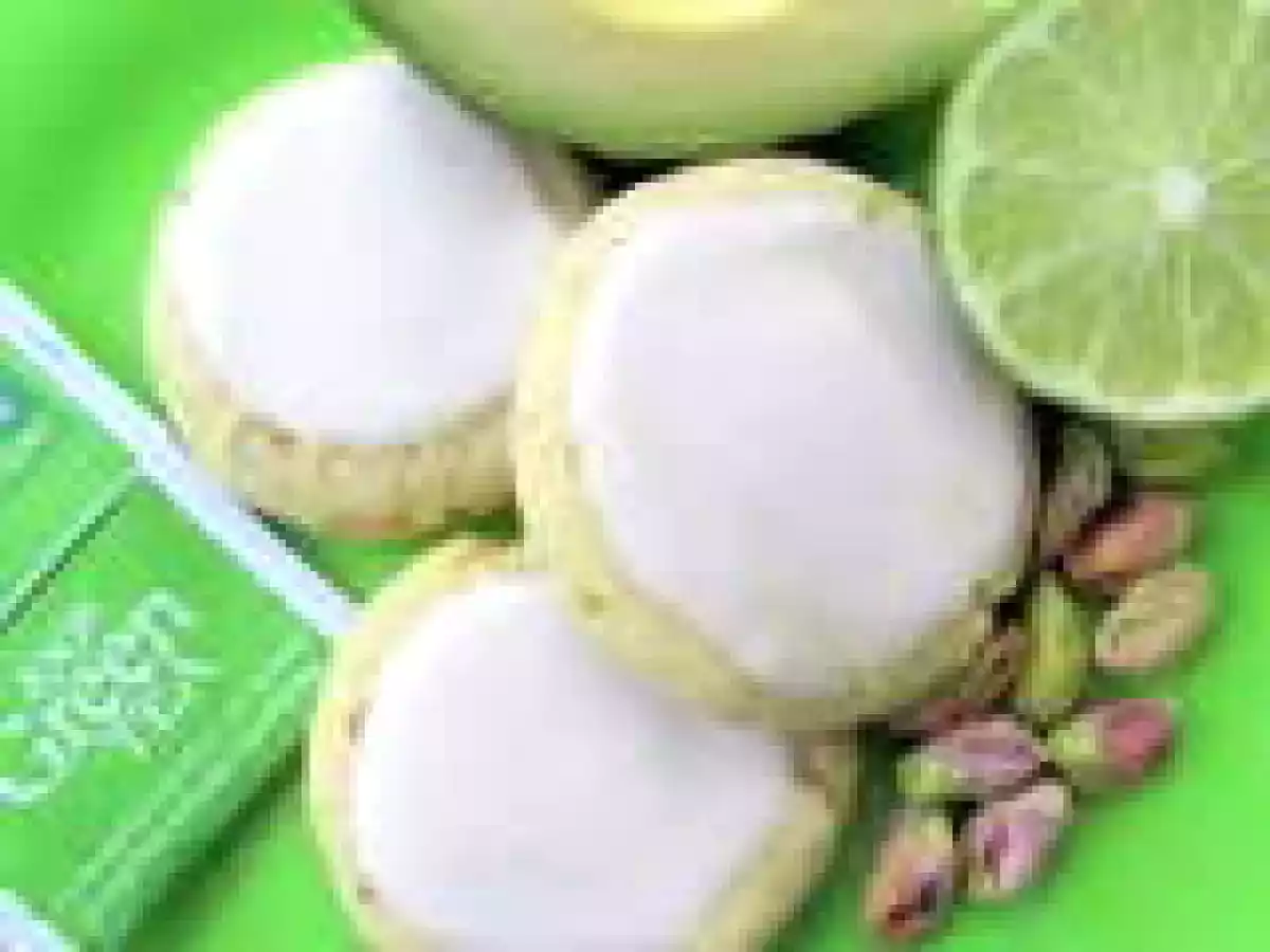Avocado Lime Pistachio Cookies With Green Tea Icing