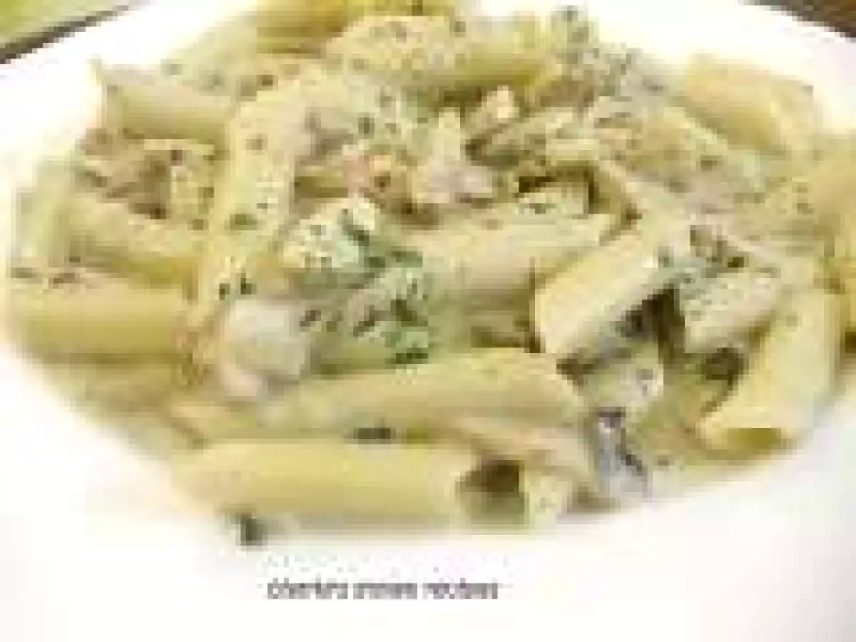 Chicken and mushroom pasta in white sauce