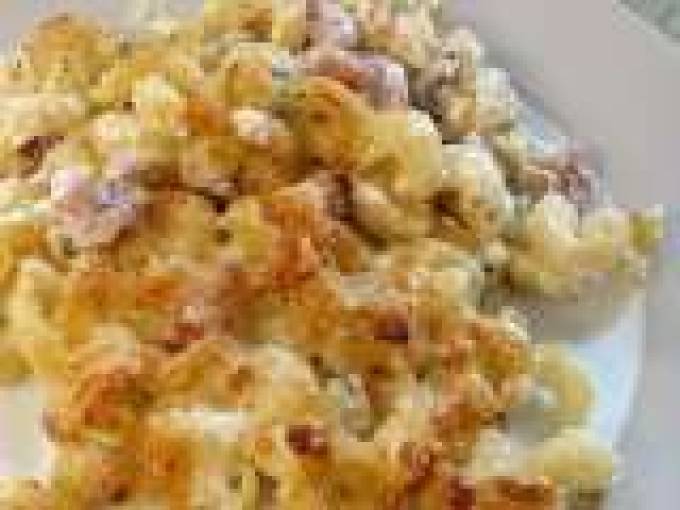 Spirali al Forno (or Four cheese & bacon pasta bake)
