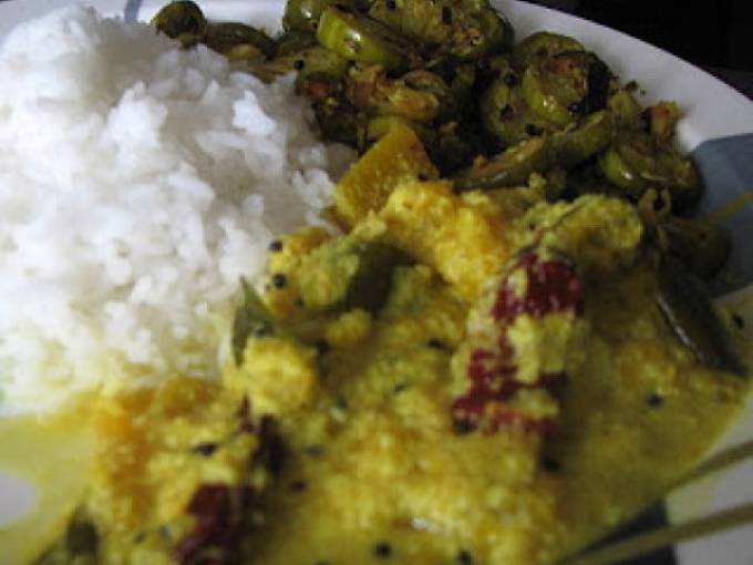 Kerala Lunch - Pumpkin Curry & Ivy Gourd Fry