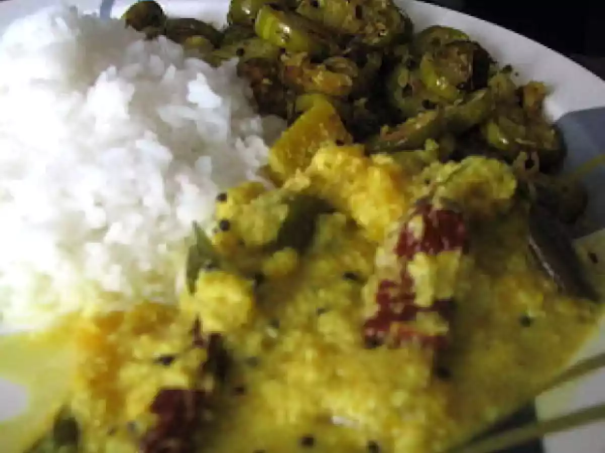 Kerala Lunch - Pumpkin Curry & Ivy Gourd Fry