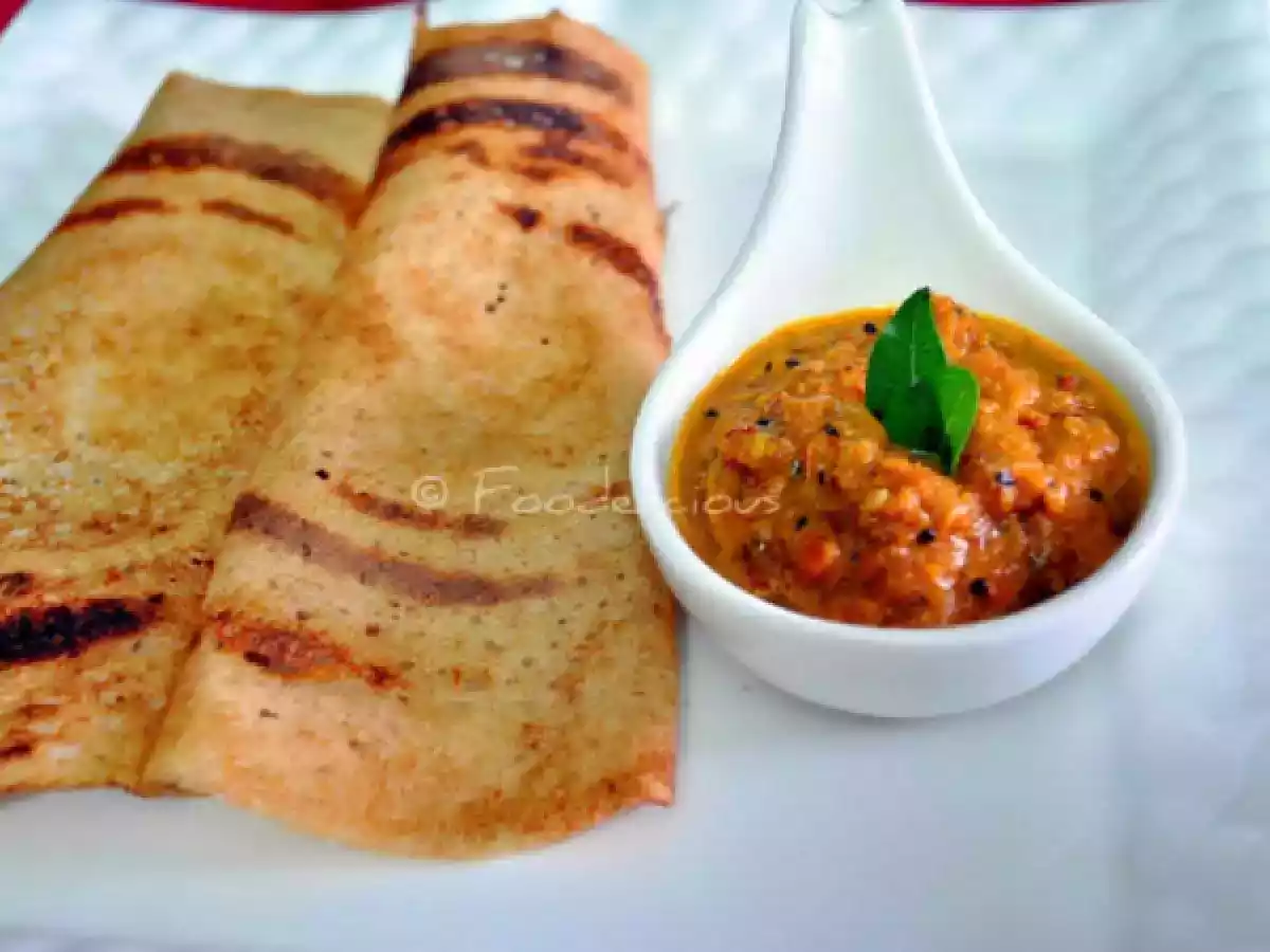 Brown Rice & Red Beaten Rice Dosa With Onion-Tomato Chutney | Indian Pancake | Vegan | Gluten Free | Dairy Free | Step Wise