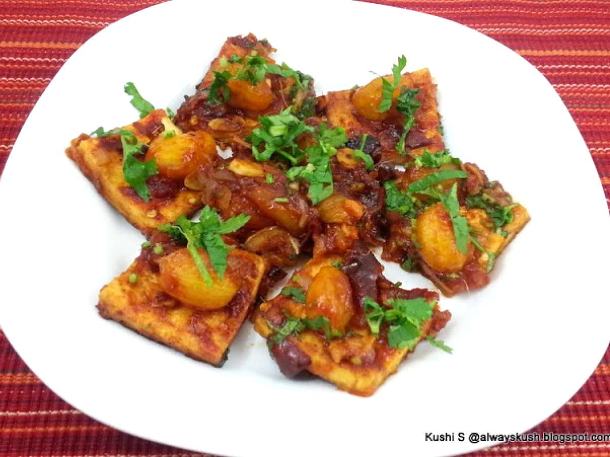 Spicy pan seared tofu with kumquat sauce, Recipe Petitchef