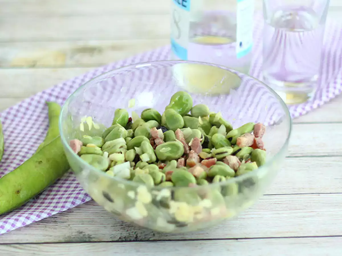 Recipe Fava bean salad with bacon