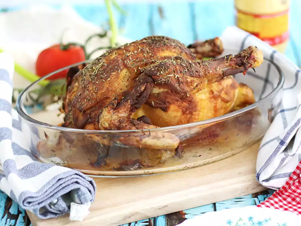 Recipe Roasted chicken with mustard and herbes de provence