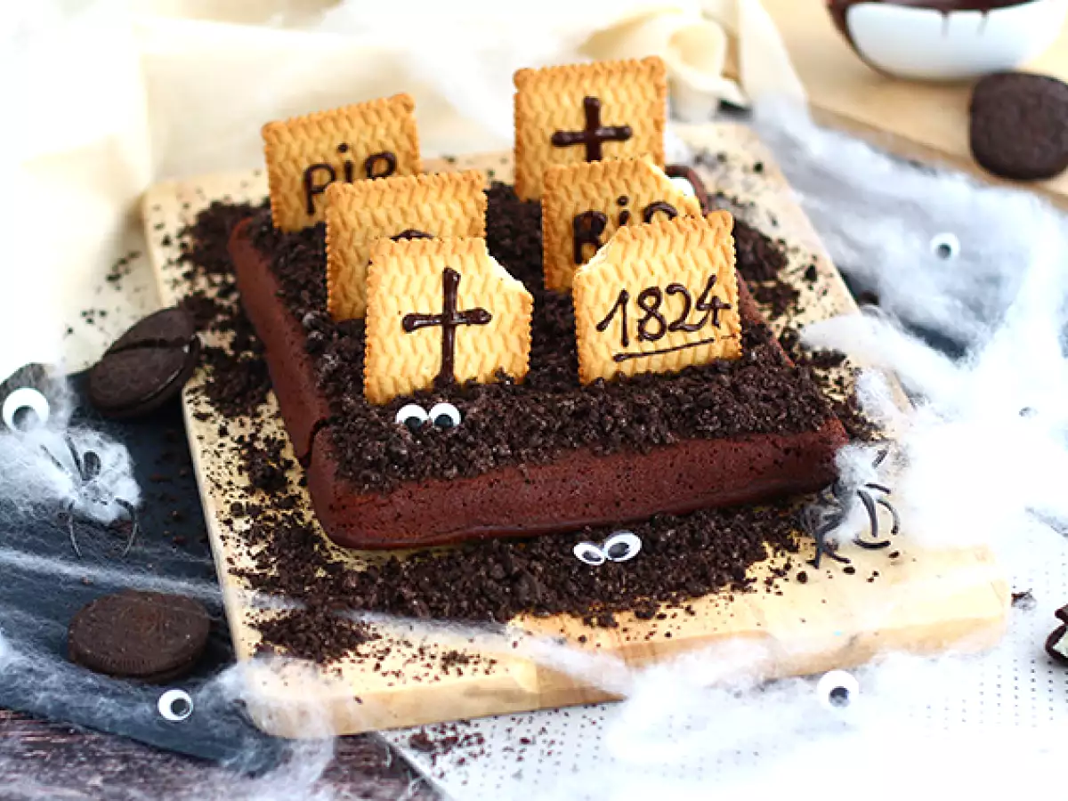 Recipe Graveyard brownies for halloween