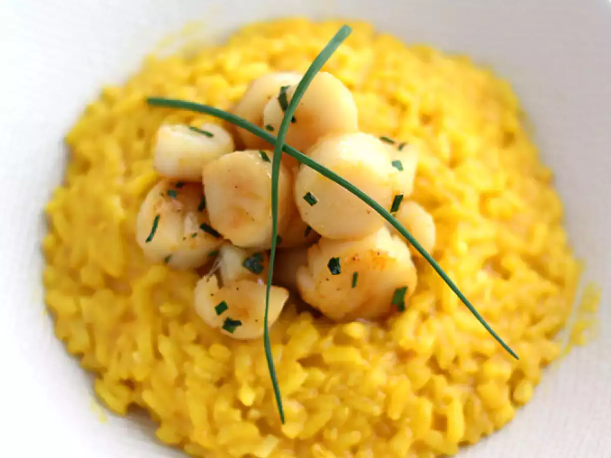 Recipe Saffron scallop risotto