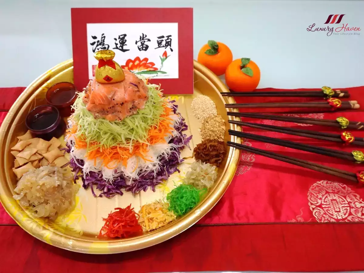 Recipe Cny multi-coloured smoked salmon yu sheng
