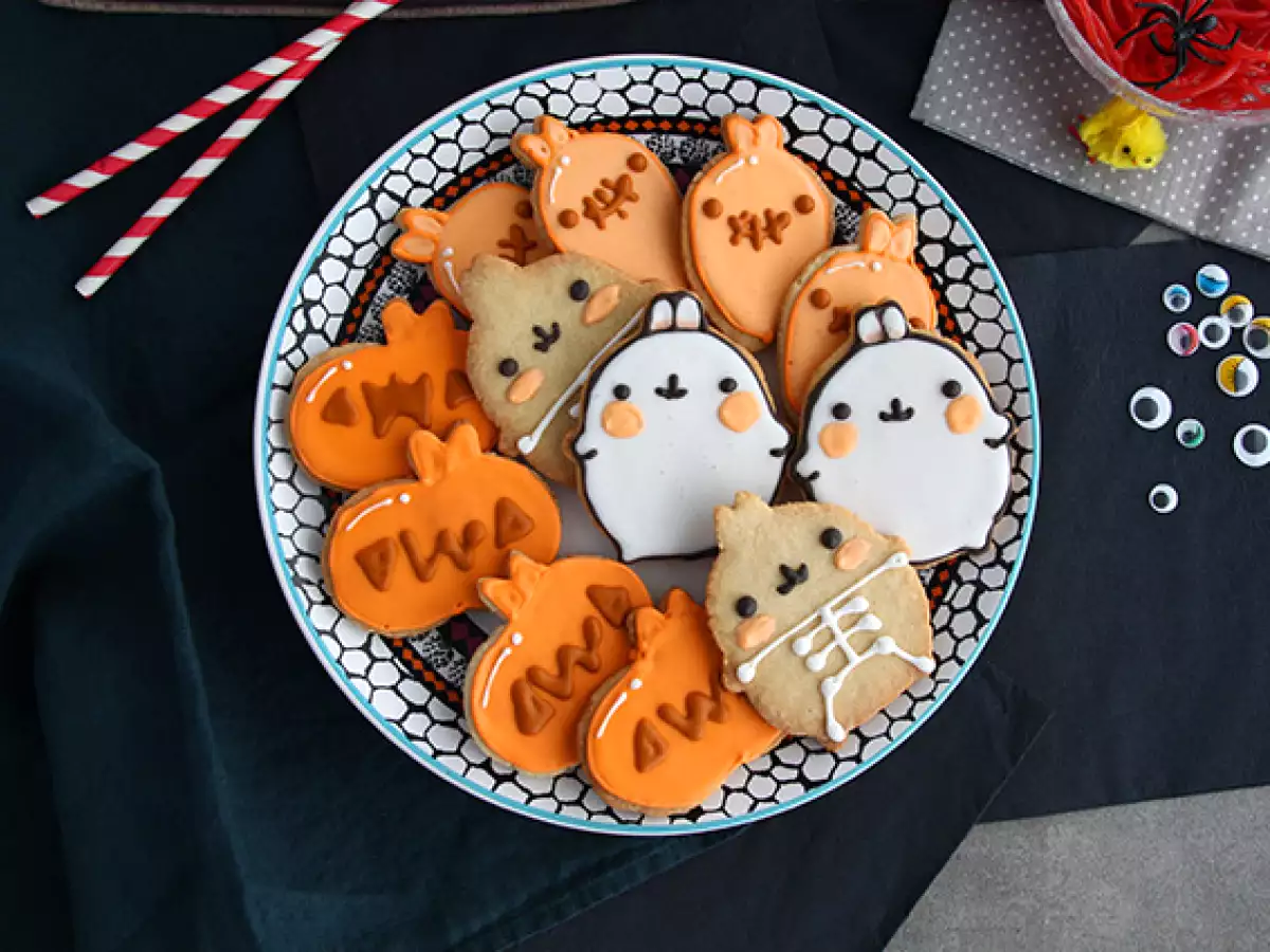 Recipe Halloween molang decorated cookies