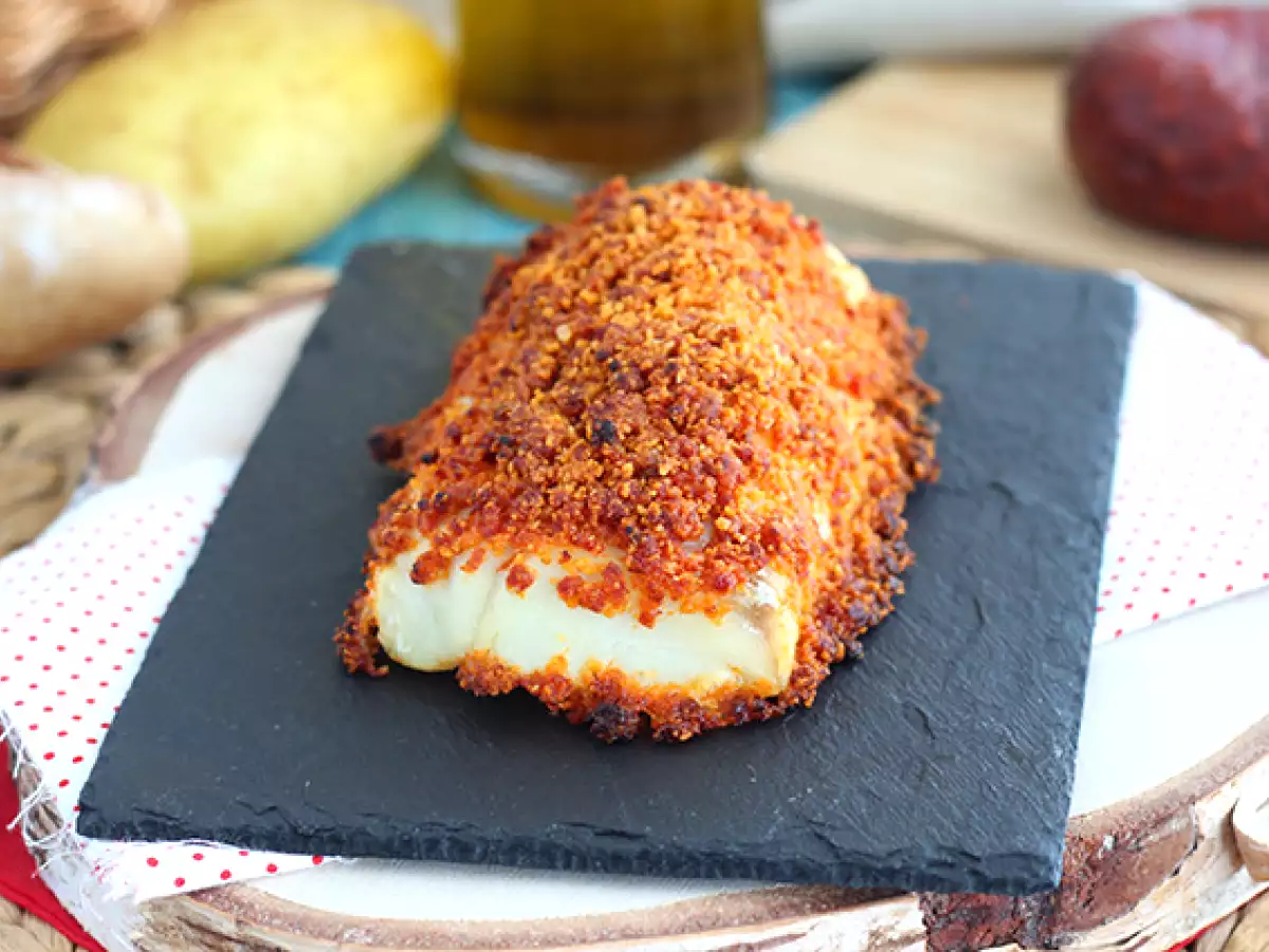 Recipe Baked cod with chorizo crust