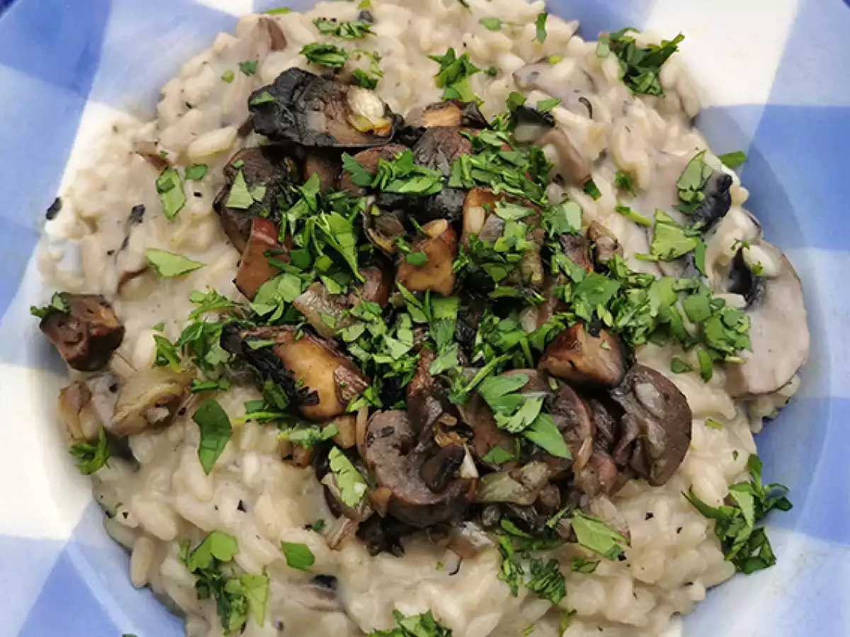 Recipe Creamy mushroom risotto - vegan recipe