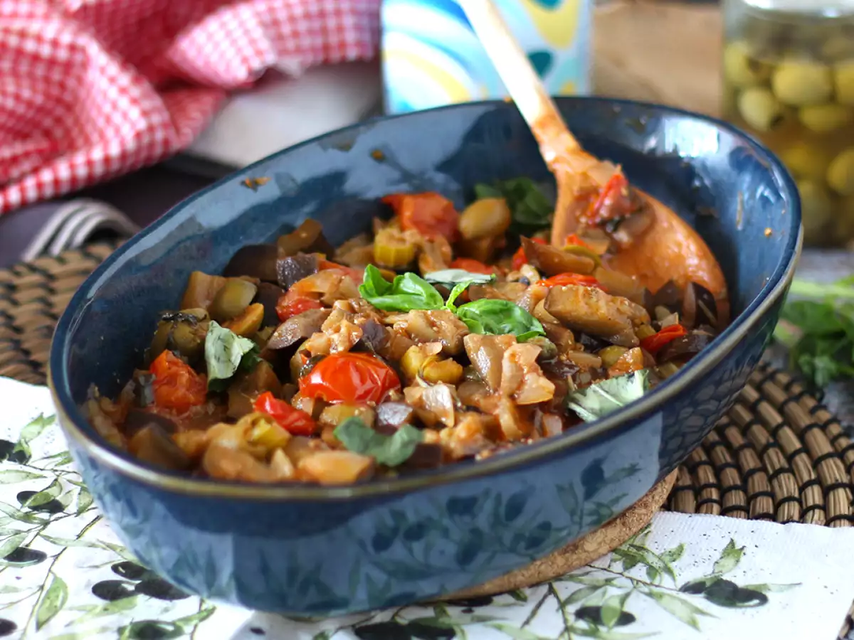 Recipe Sicilian caponata, a staple of mediterranean cuisine