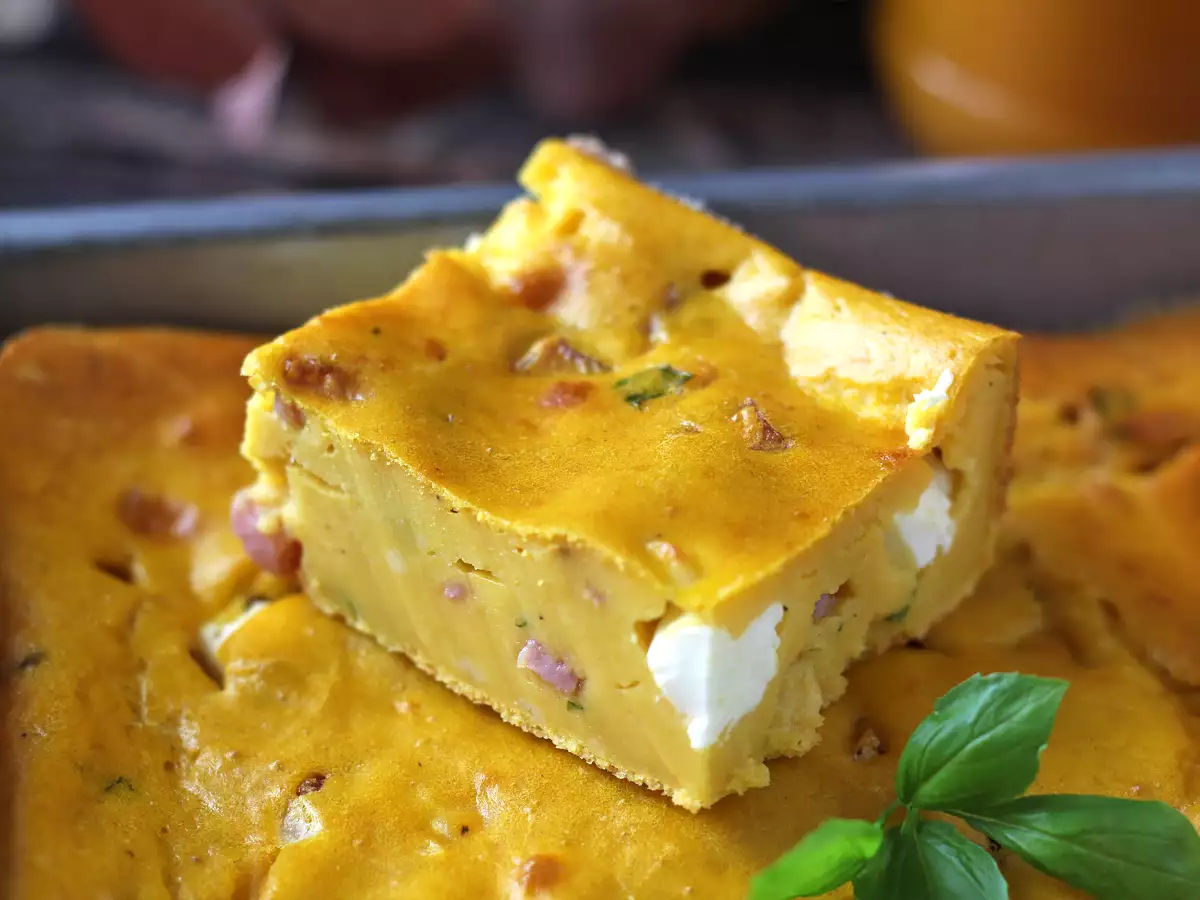 Recipe Savoury ham and feta brownies with pumpkin: the perfect recipe with soup leftovers!