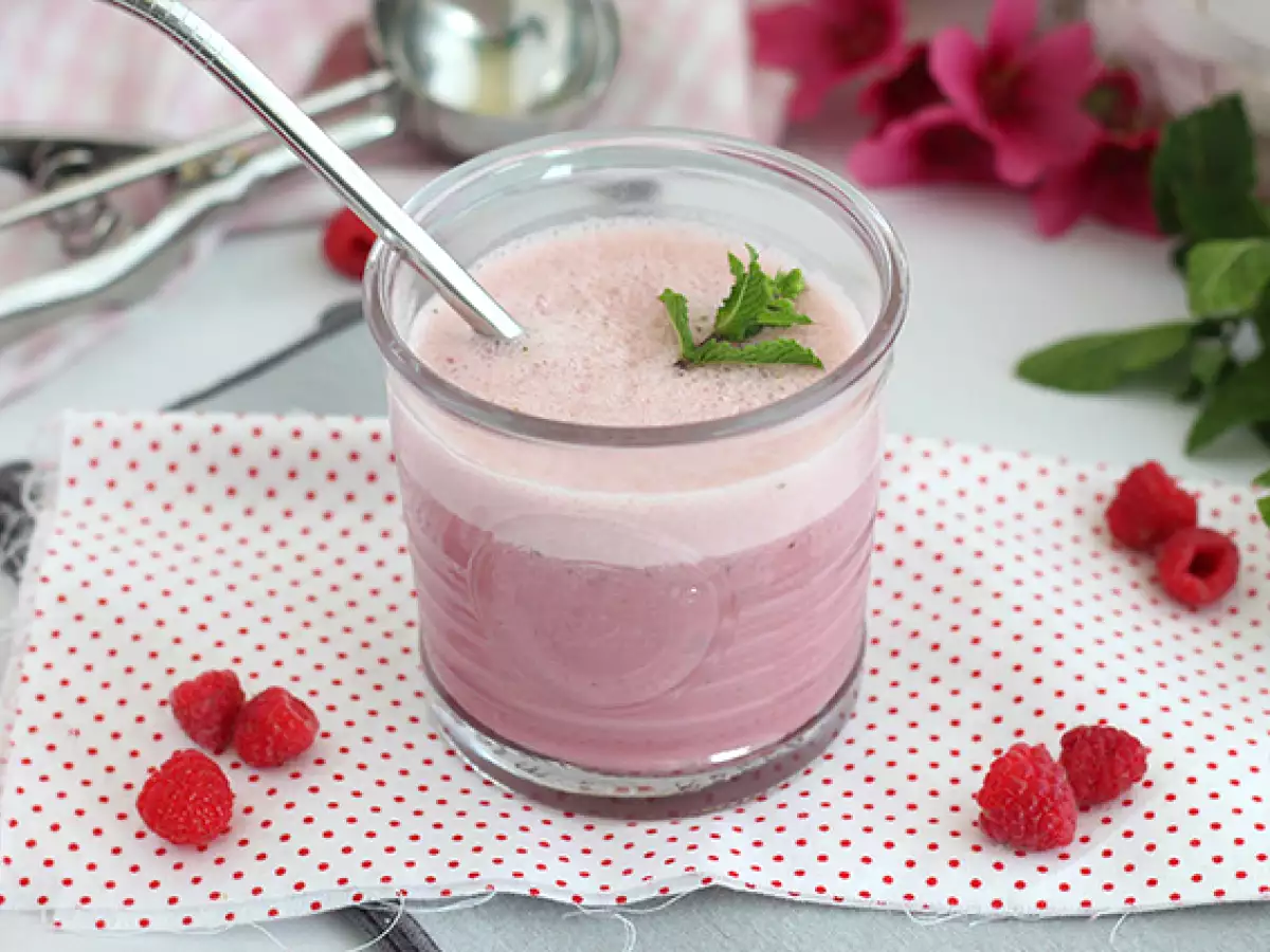 Recipe Vegan raspberry mint milkshake