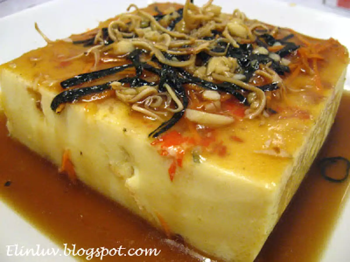 Recipe Savoury tofu with japanese seaweed topping