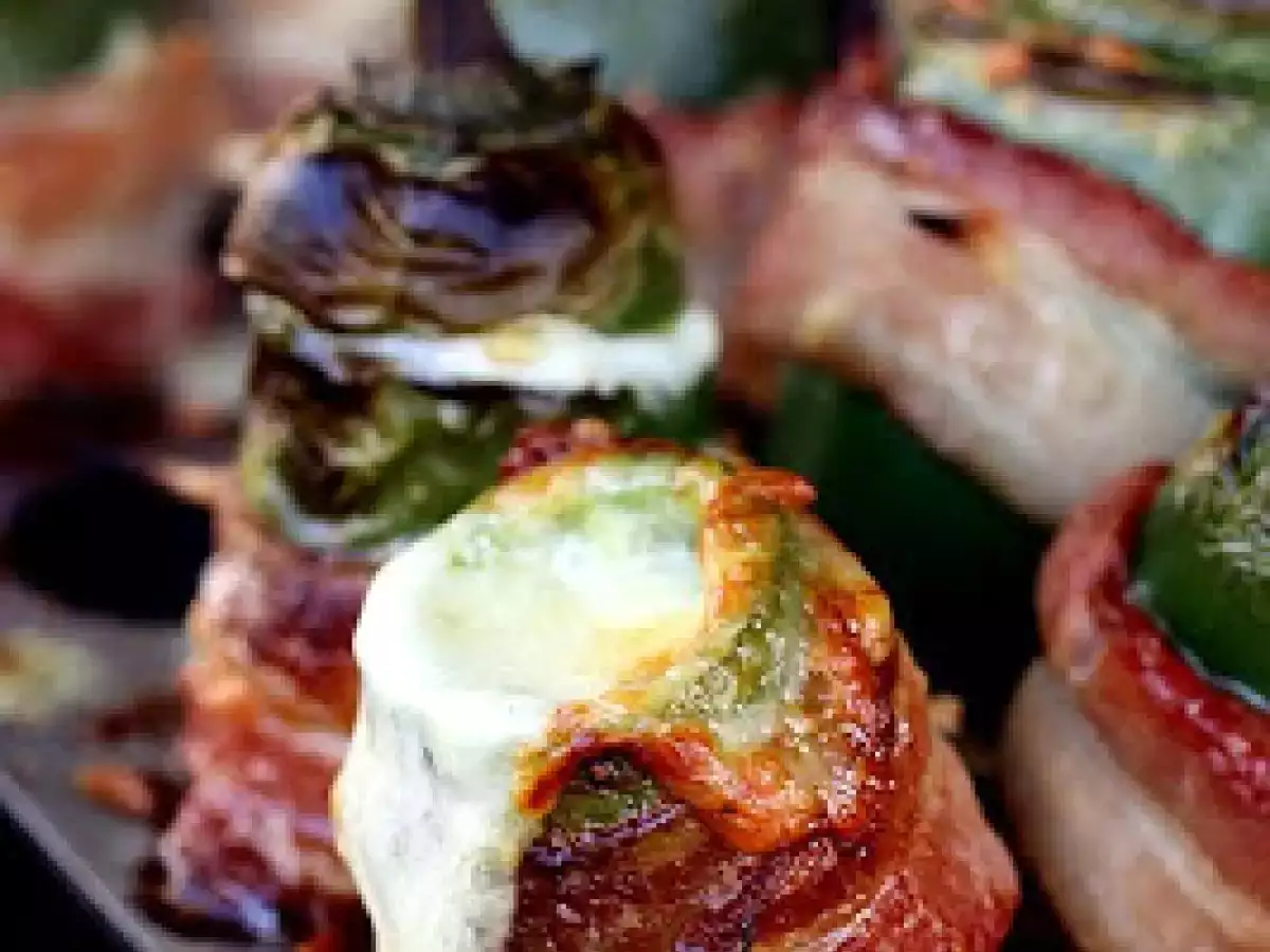 Recipe Grilled bacon wrapped jalapeno poppers with vintage cheddar