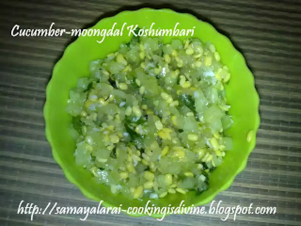 Recipe Cucumber-moongdal koshumbari/kosambari